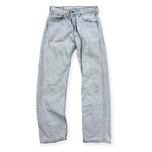 VTG Levi's Pants Men's‎ 33x32 Blue 501 Button Fly Jeans Light Straight 90s